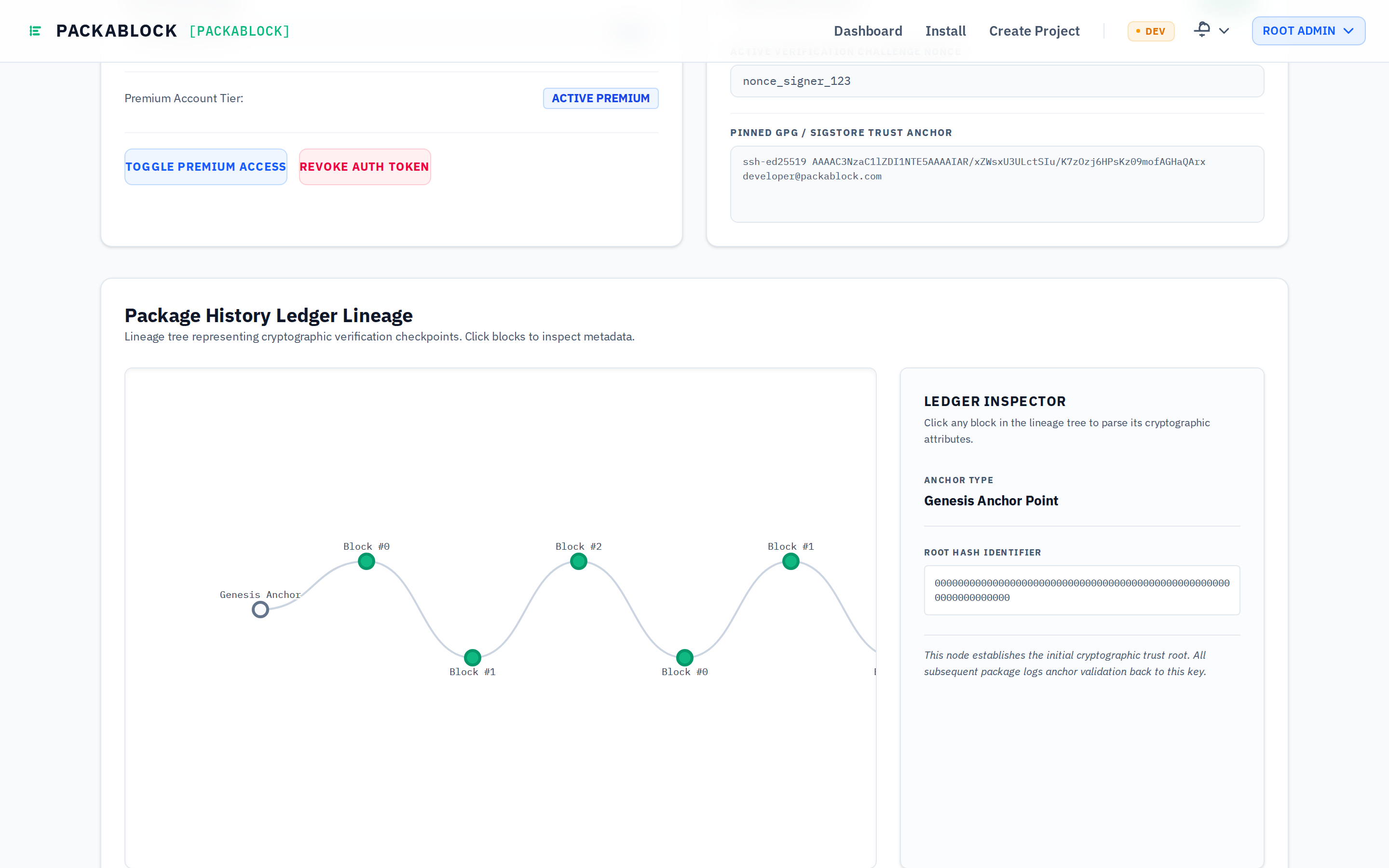 Interactive D3 Cryptographic DAG and Inspector