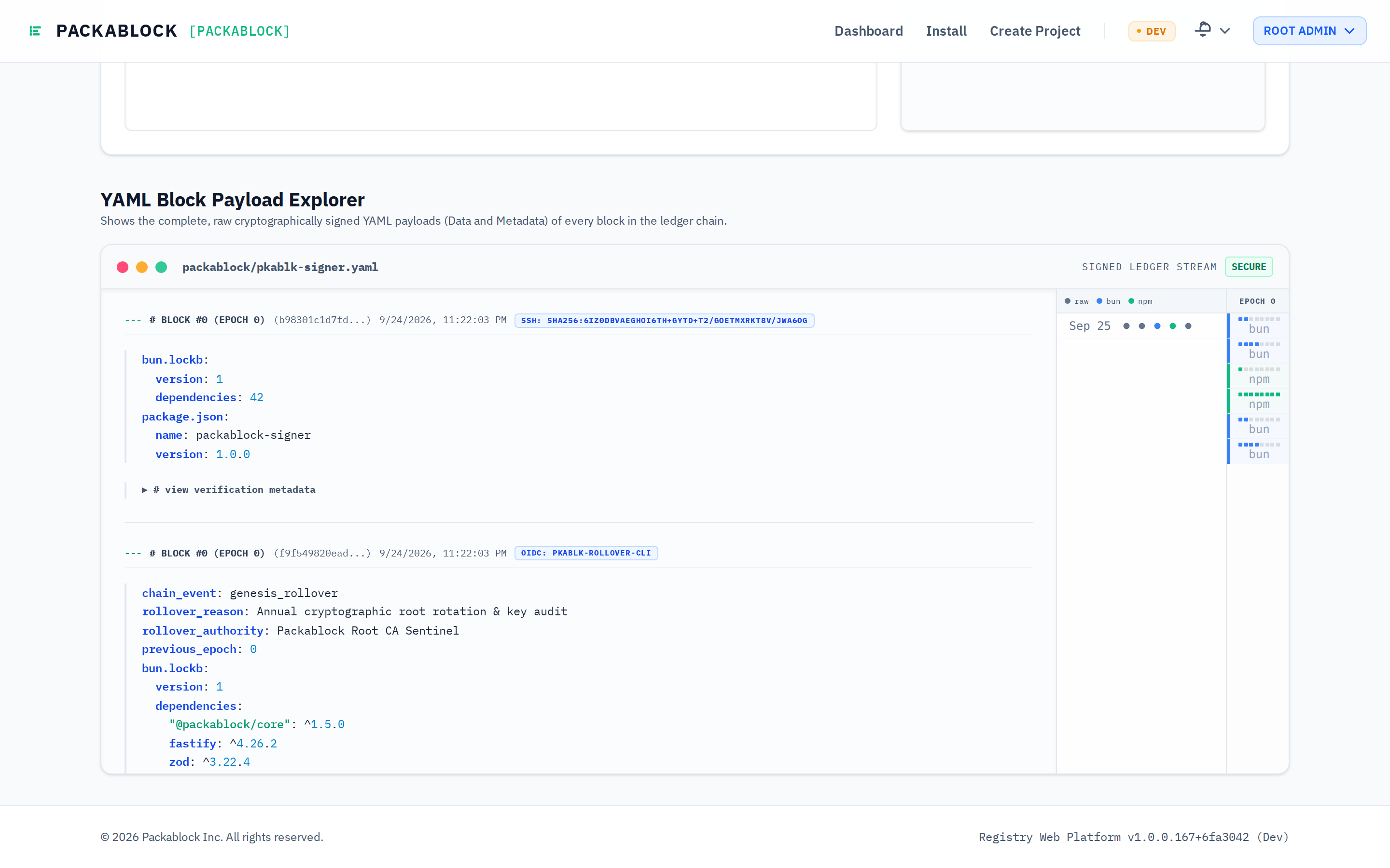Signed YAML Block Payload Explorer and Density Minimap